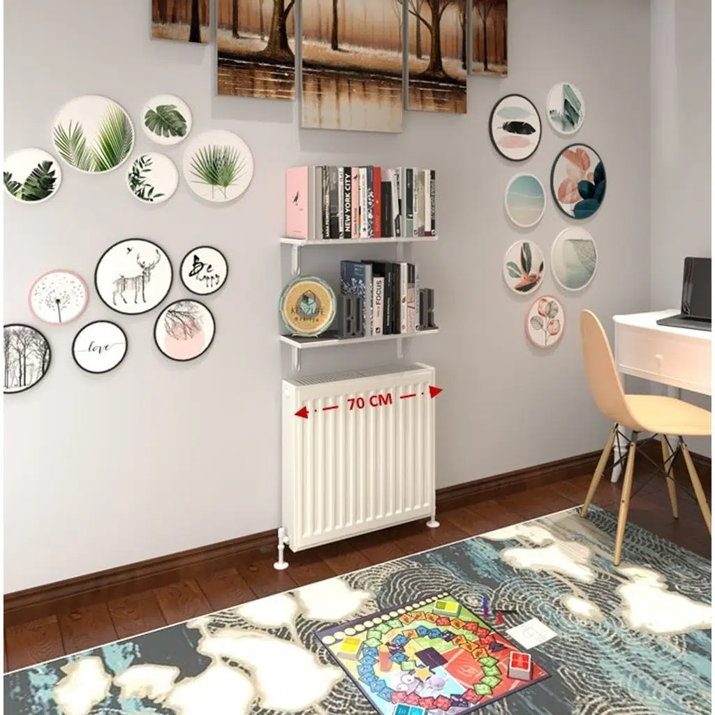 Kenzlife petek üstü raf dresuar golden boy gri 070*24 ikili kitaplık duvar rafı 070 cm uzunluk