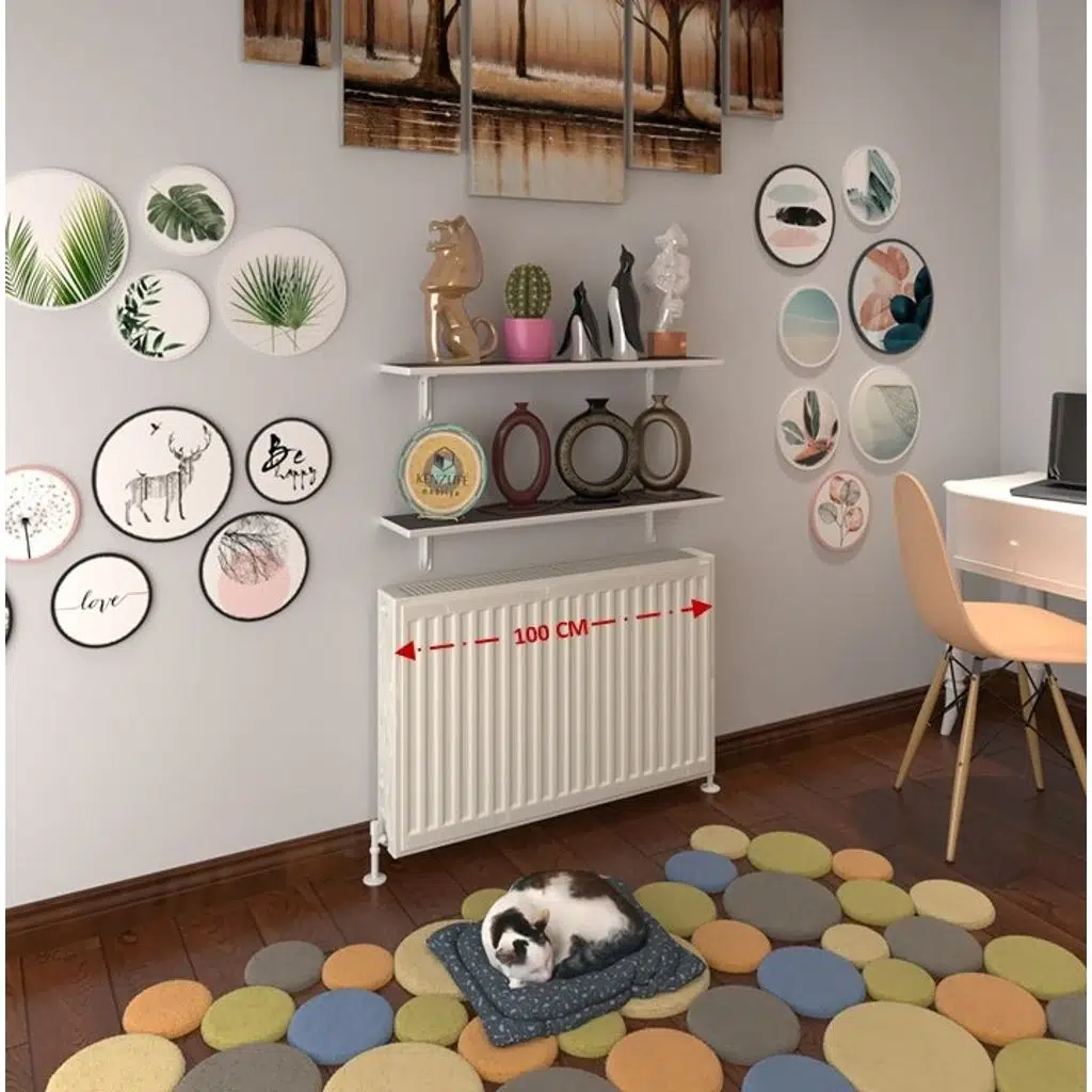 Kenzlife petek üstü raf dresuar golden boy gri 100*24 ikili kitaplık duvar rafı 100 cm uzunluk