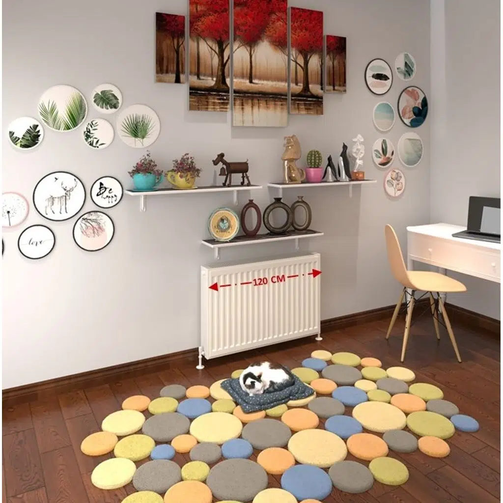 Kenzlife petek üstü raf dresuar golden boy gri 120*24 üçlü kitaplık duvar rafı 120 cm uzunluk