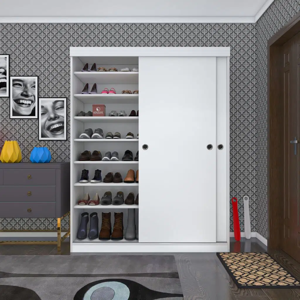 Kenzlife portmanto ayakkabılık plevne mat beyaz 180*140*50 suntalam 24 çift ayakkabı kapasitesi