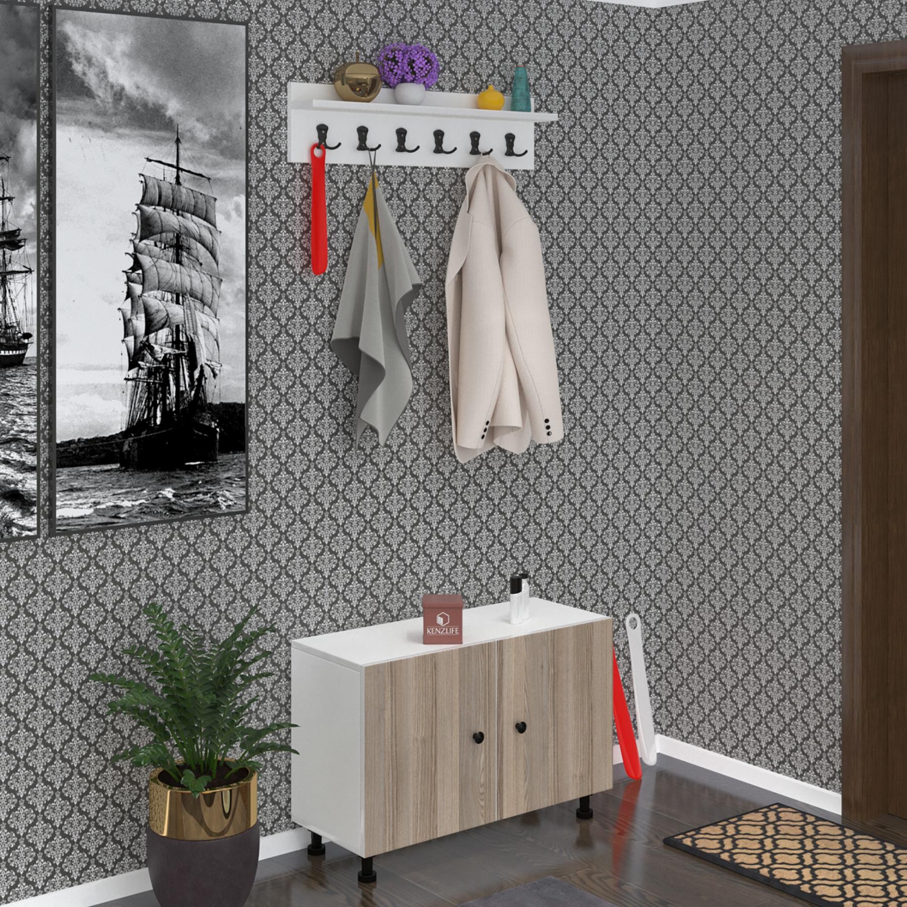 Kenzlife portmanto ayakkabılık ve askılık edik3 crdbyz 53*080*32 oniki çift ayakkabı kapasitesi