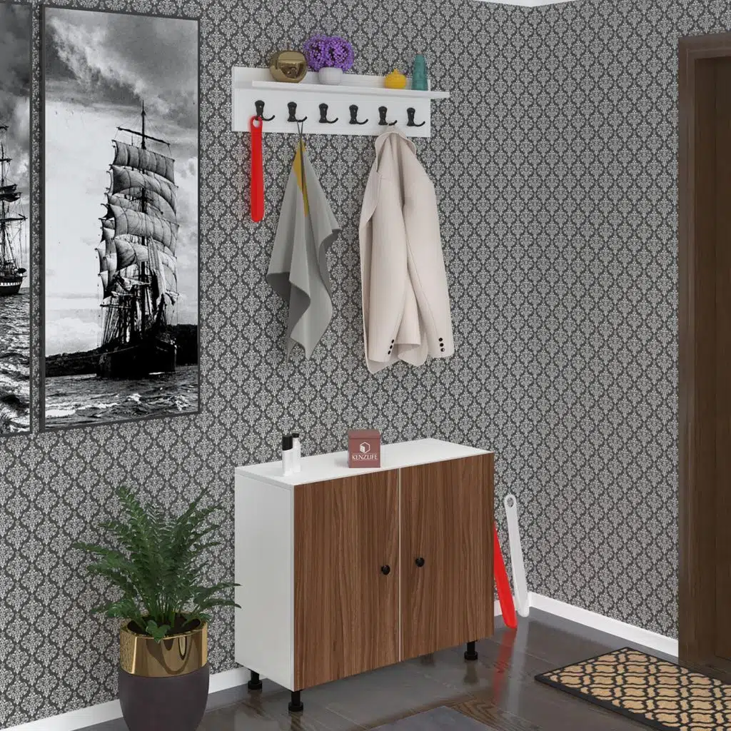 Kenzlife portmanto ayakkabılık ve askılık edik4 cvzbyz 68*080*32 onaltı çift ayakkabı kapasitesi