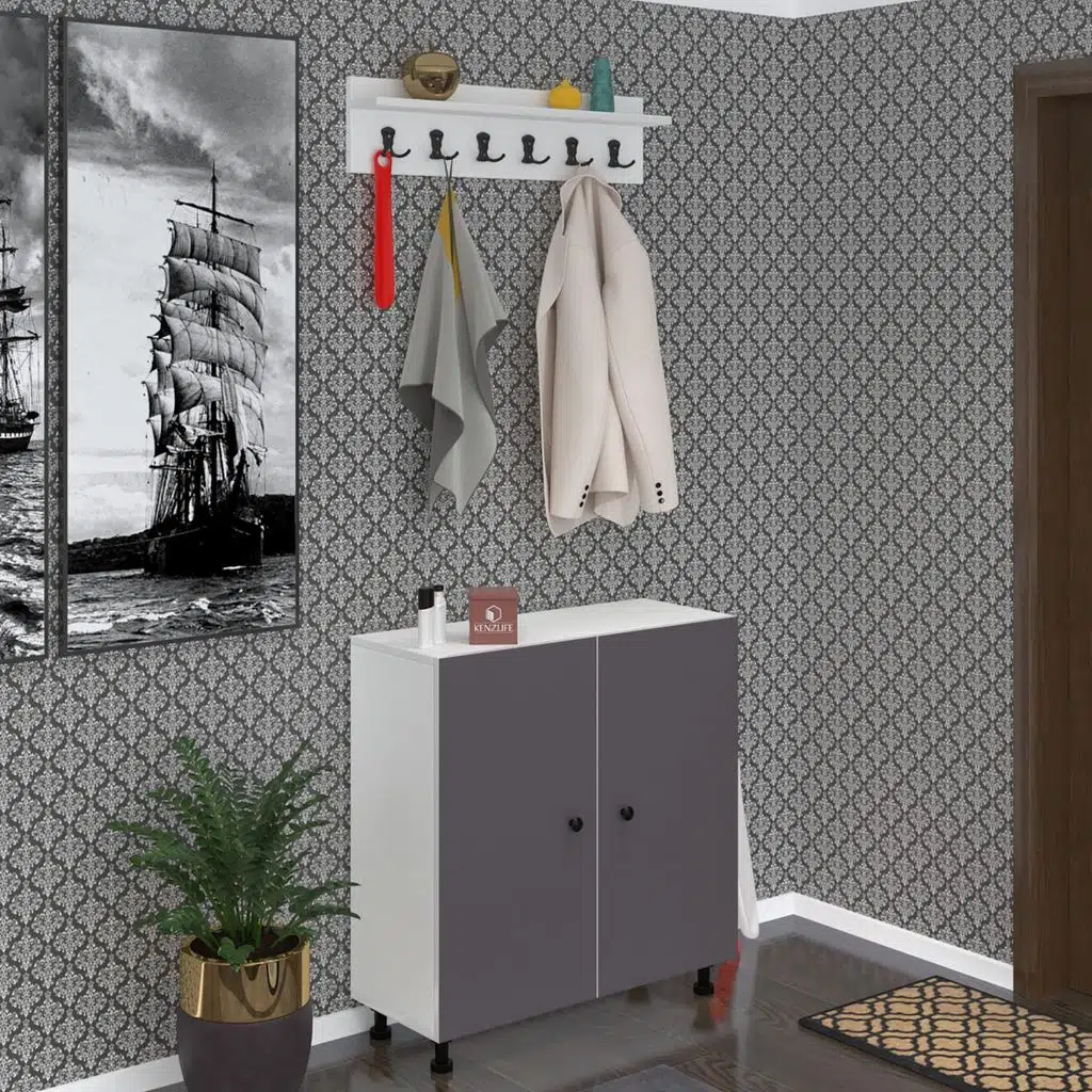 Kenzlife portmanto ayakkabılık ve askılık edik5 gribyz 83*080*32 yirmi çift ayakkabı kapasitesi