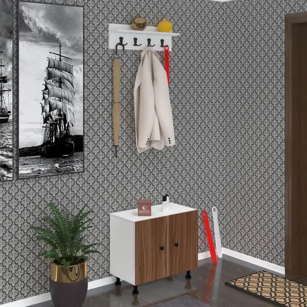 Kenzlife portmanto ayakkabılık ve askılık kalçın3 cvzbyz 53*060*32 dokuz çift ayakkabı kapasitesi