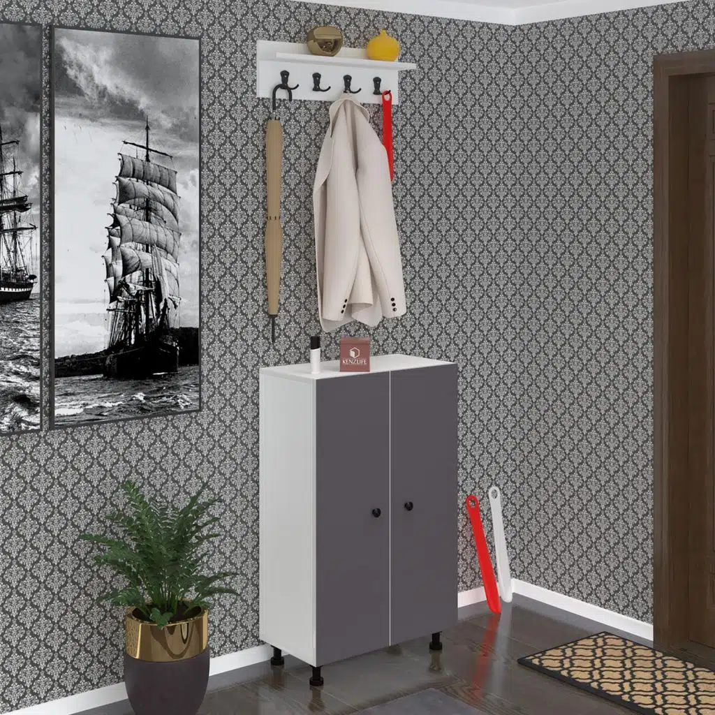 Kenzlife portmanto ayakkabılık ve askılık kalçın6 gribyz 98*060*32 onsekiz çift ayakkabı kapasitesi