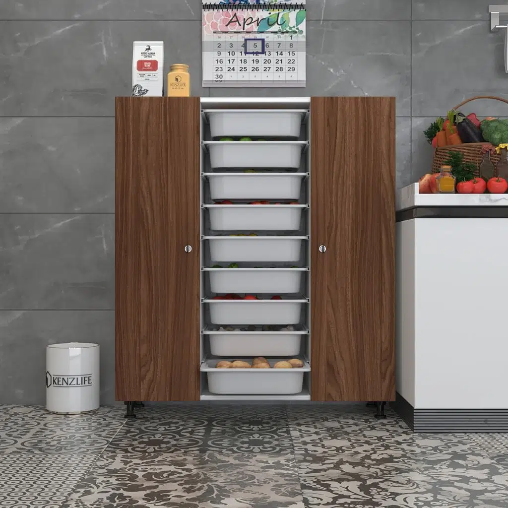 Kenzlife sepetli kilitli mutfak dolabı hürrem cvzbyz 122*105*32 erzak 18 sepetli
