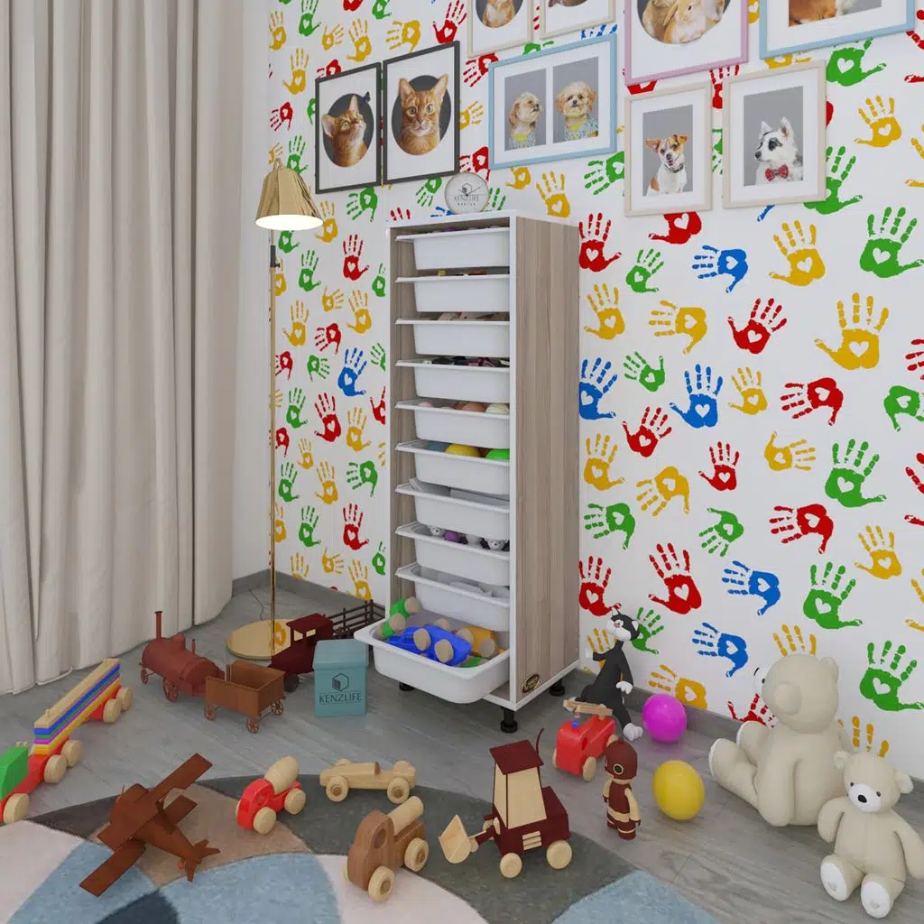 Kenzlife sepetli mutfak dolabı ruberu crd 134x45x30 banyo oyuncak çamaşır beyaz 10 lu sepet