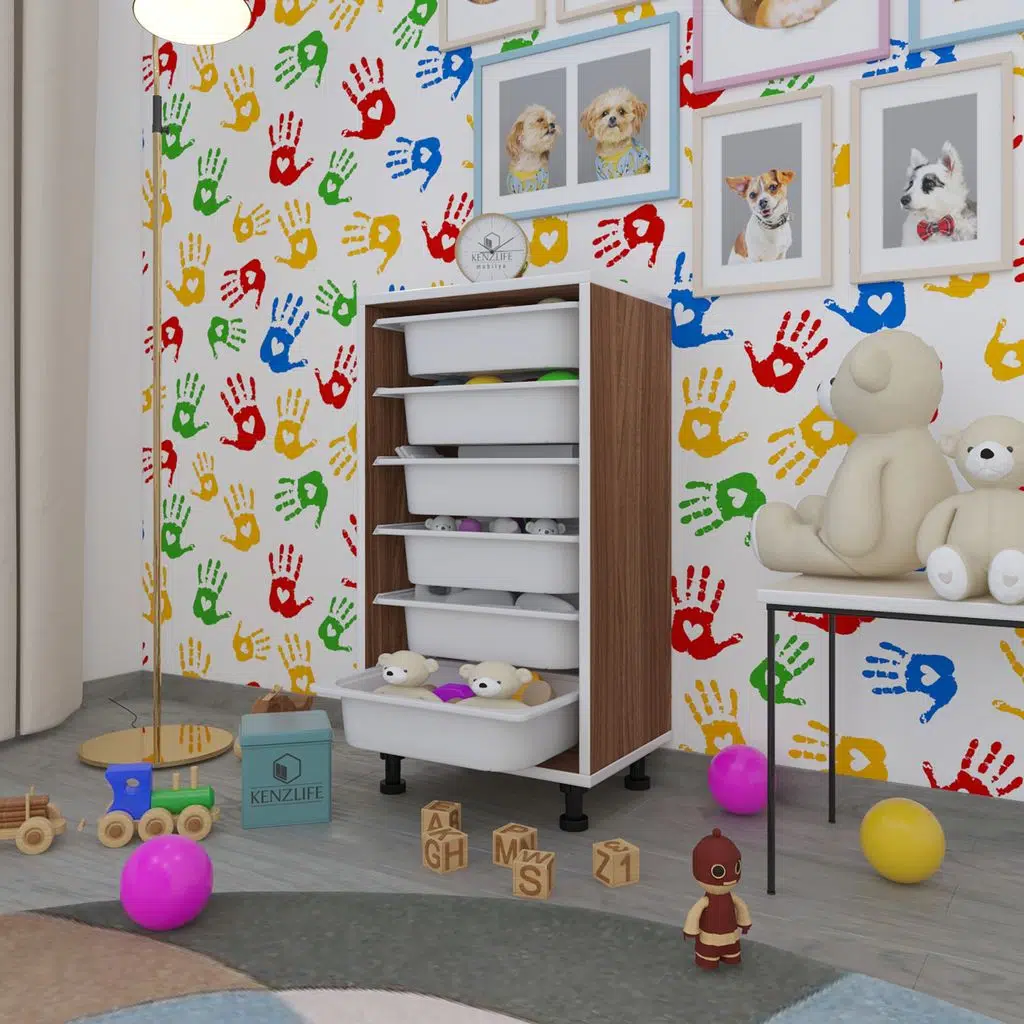 Kenzlife sepetli mutfak dolabı ruberu cvz 086x45x30 banyo oyuncak çamaşır beyaz 6 lı sepet