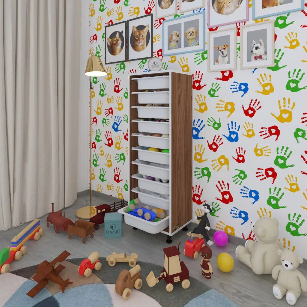 Kenzlife sepetli mutfak dolabı ruberu cvz 134x45x30 banyo oyuncak çamaşır beyaz 10 lu sepet