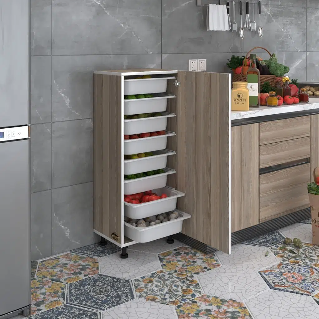 Kenzlife sepetli mutfak dolabı ruberukapak crd 110x45x30 kapaklı banyo çamaşır beyaz 8 li sepet