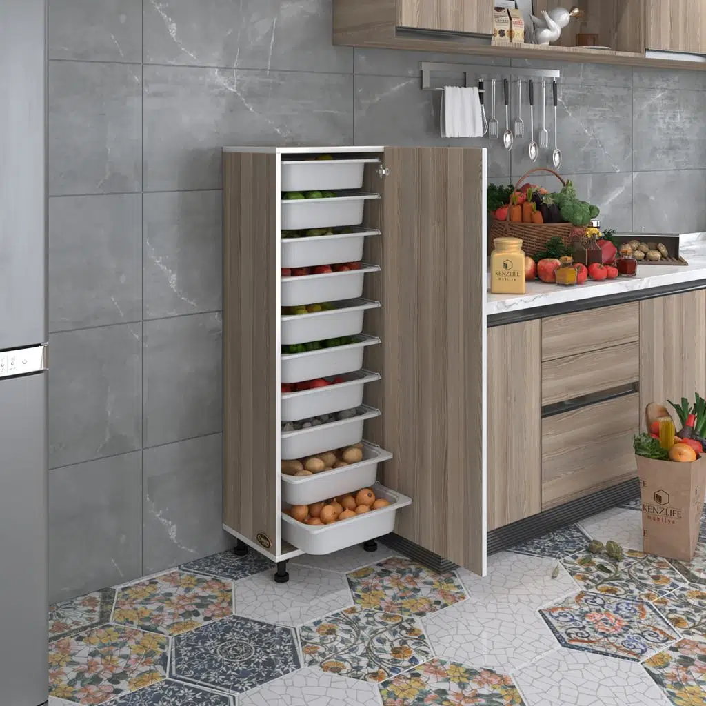 Kenzlife sepetli mutfak dolabı ruberukapak crd 134x45x30 kapaklı banyo çamaşır beyaz 10 lu sepet