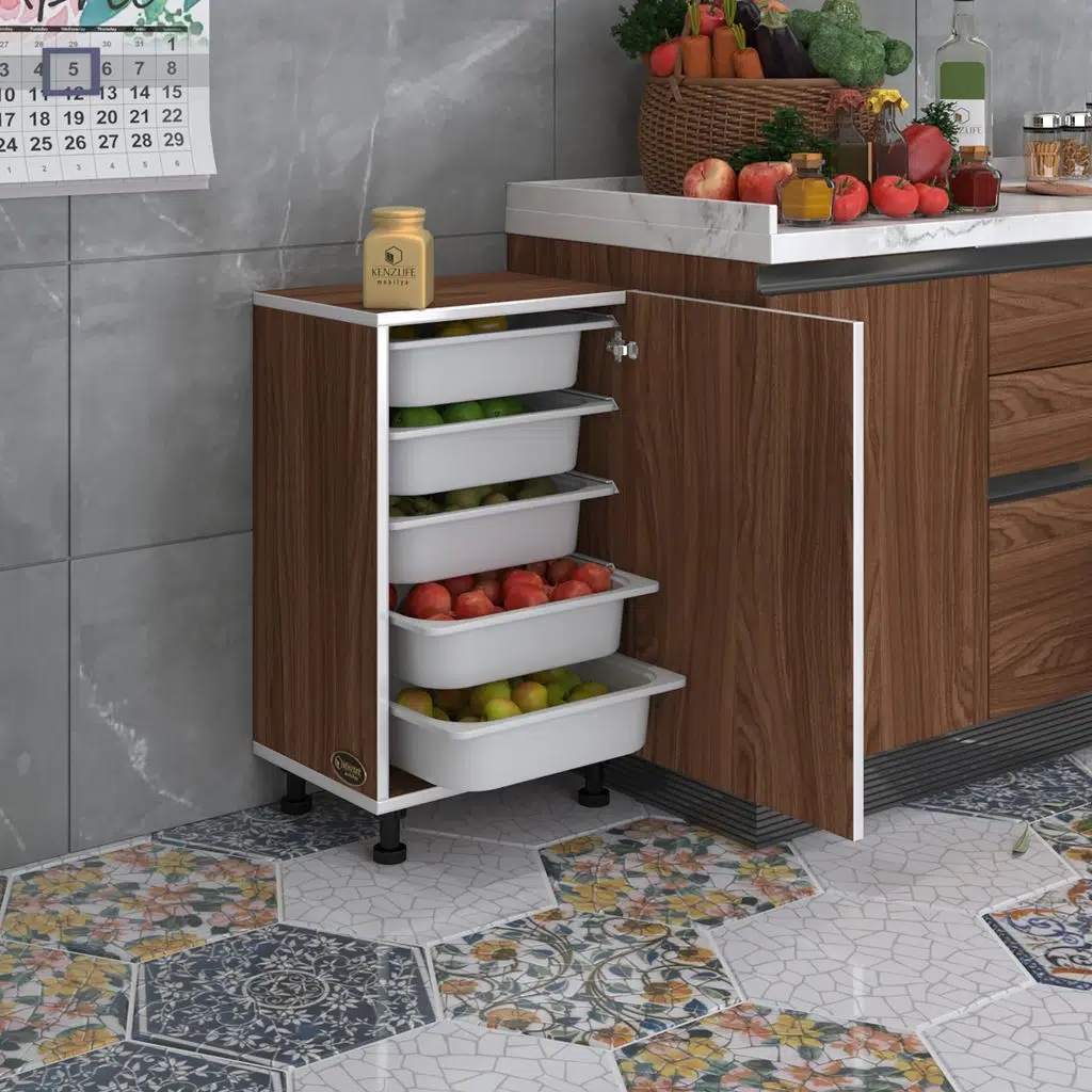 Kenzlife sepetli mutfak dolabı ruberukapak cvz 074x45x30 kapaklı banyo çamaşır beyaz 5 li sepet