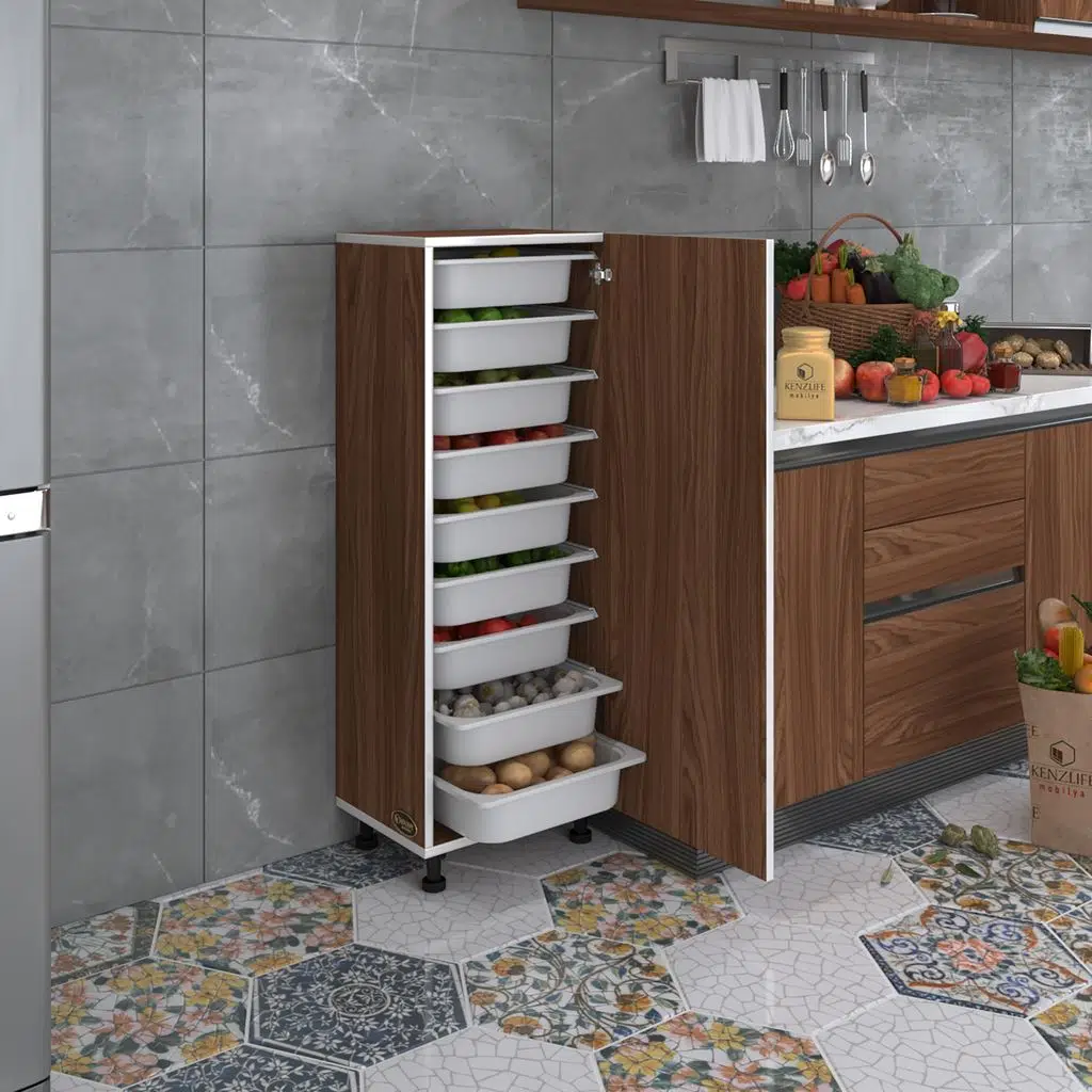 Kenzlife sepetli mutfak dolabı ruberukapak cvz 122x45x30 kapaklı banyo çamaşır beyaz 9 lu sepet