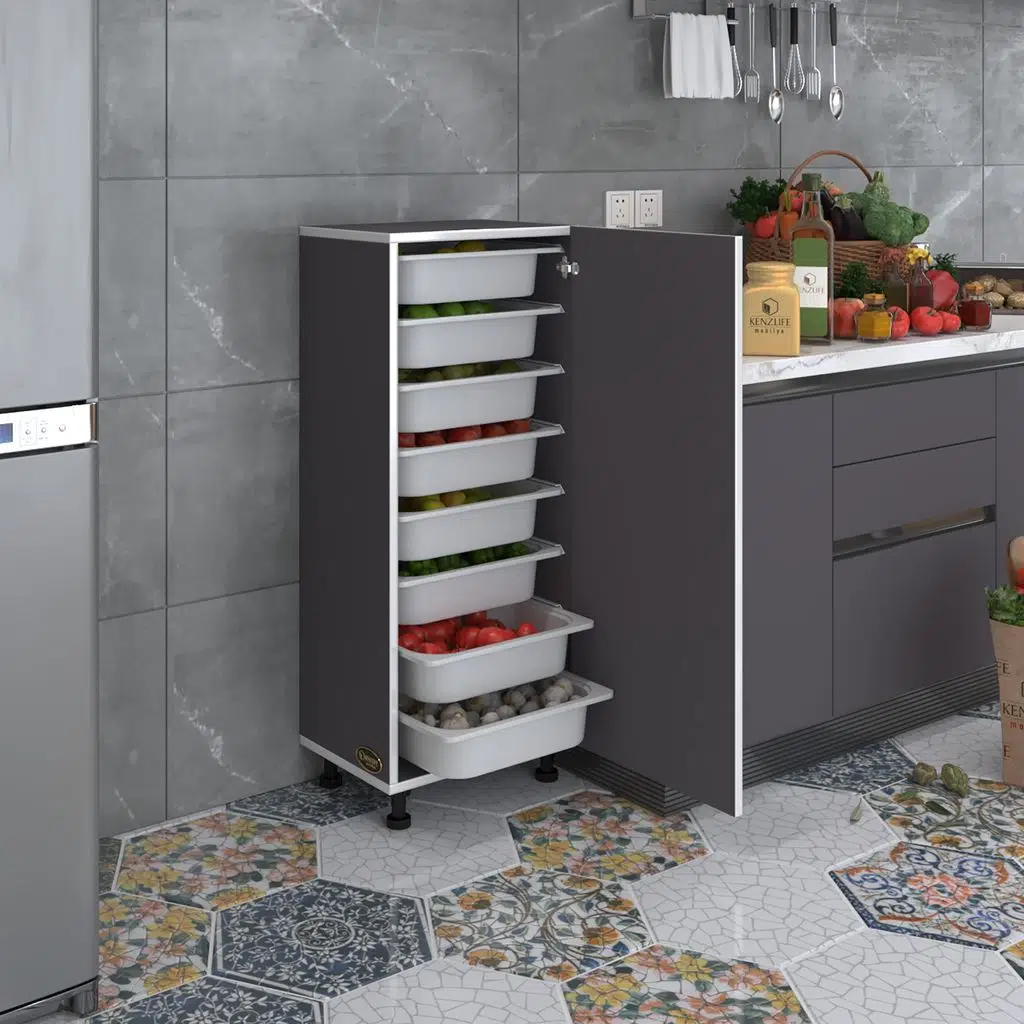 Kenzlife sepetli mutfak dolabı ruberukapak gri 110x45x30 kapaklı banyo çamaşır beyaz 8 li sepet