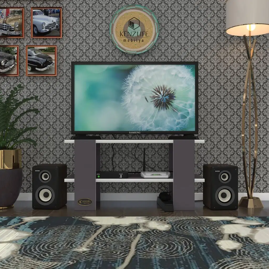 Kenzlife televizyon sehpası bangkok gri 040*150*30 tv ünitesi