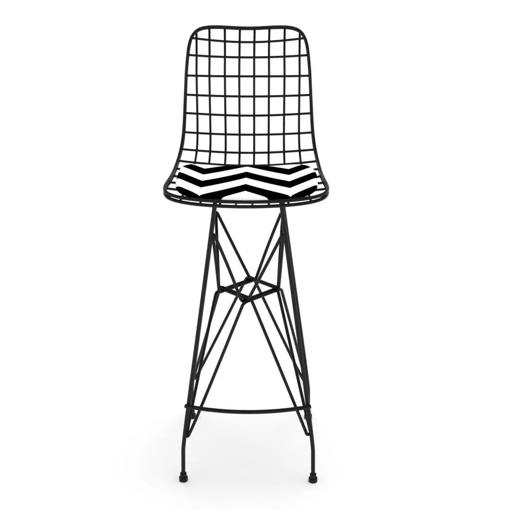 Knsz kafes tel bar sandalyesi 1 li zengin syhaldo 75 cm oturma yüksekliği ofis cafe bahçe mutfak