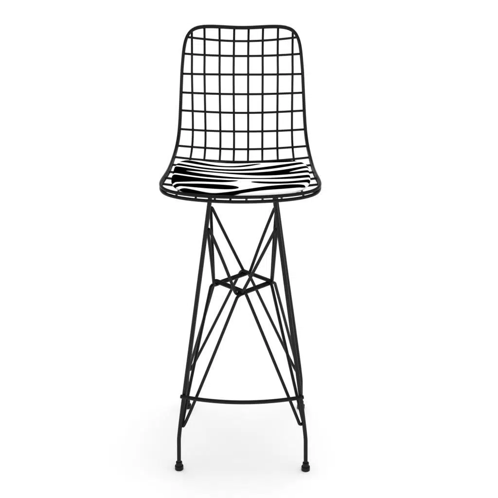 Knsz kafes tel bar sandalyesi 1 li zengin syhbonar 75 cm oturma yüksekliği ofis cafe bahçe mutfak