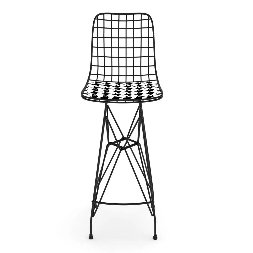 Knsz kafes tel bar sandalyesi 1 li zengin syhkono 75 cm oturma yüksekliği ofis cafe bahçe mutfak