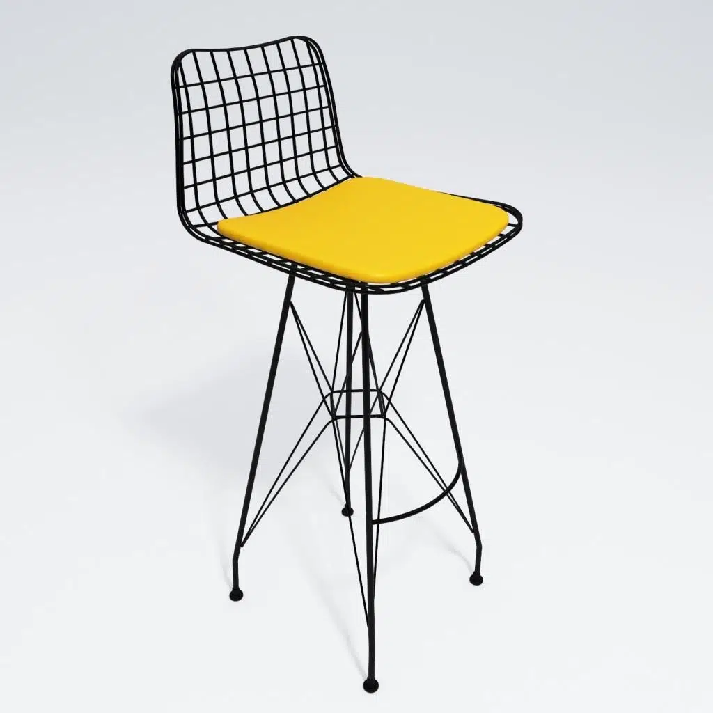 Knsz kafes tel bar sandalyesi 1 li zengin syhsrı 75 cm oturma yüksekliği ofis cafe bahçe mutfak