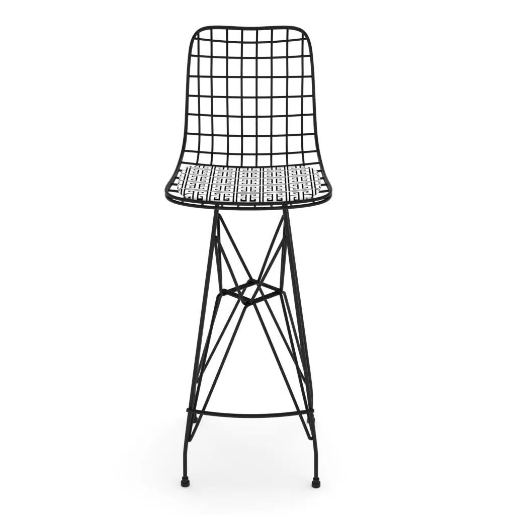 Knsz kafes tel bar sandalyesi 1 li zengin syhtalen 75 cm oturma yüksekliği ofis cafe bahçe mutfak