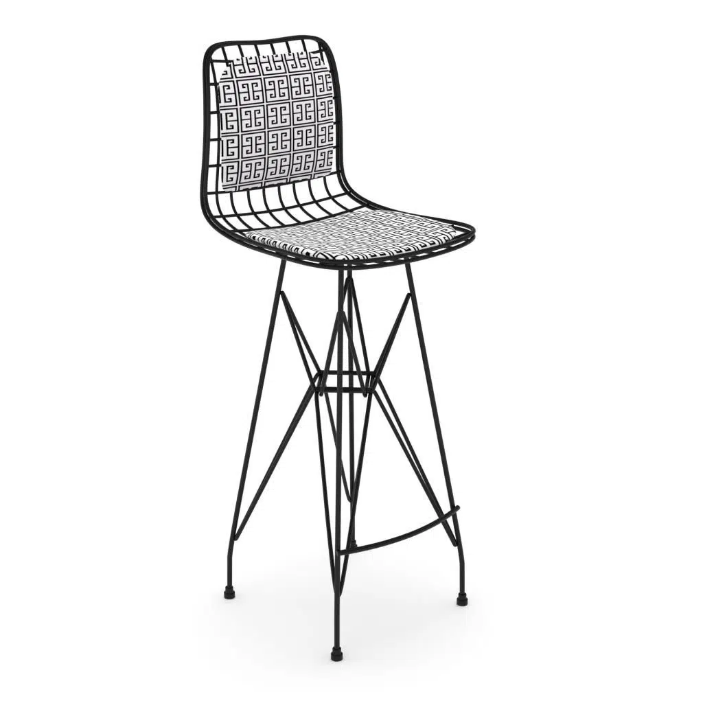 Knsz kafes tel bar sandalyesi 1 li zengin syhtalen sırt minderli 75 cm oturma yüksekliği ofis cafe bahçe mutfak