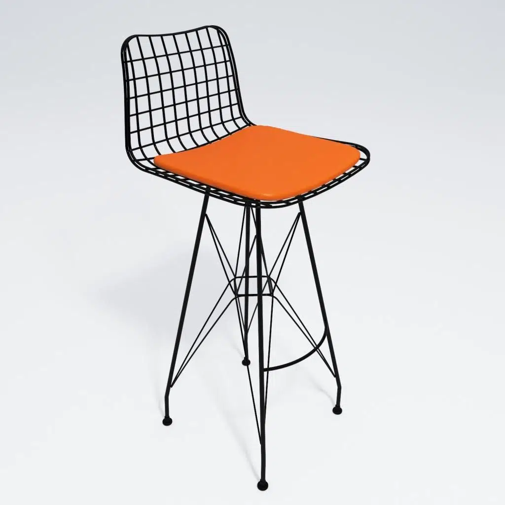 Knsz kafes tel bar sandalyesi 1 li zengin syhtrn 75 cm oturma yüksekliği ofis cafe bahçe mutfak