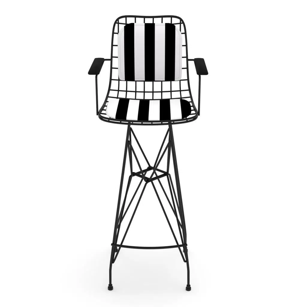 Knsz kafes tel bar sandalyesi 1 li zengin syhtuan kolçaklı sırt minderli 75 cm oturma yüksekliği ofis cafe bahçe mutfak