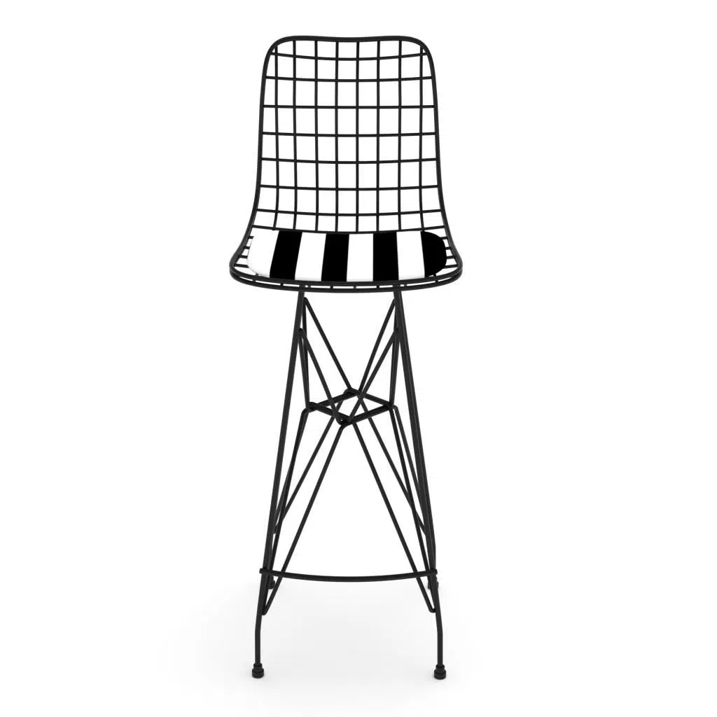 Knsz kafes tel bar sandalyesi 1 li zengin syhtuan 75 cm oturma yüksekliği ofis cafe bahçe mutfak