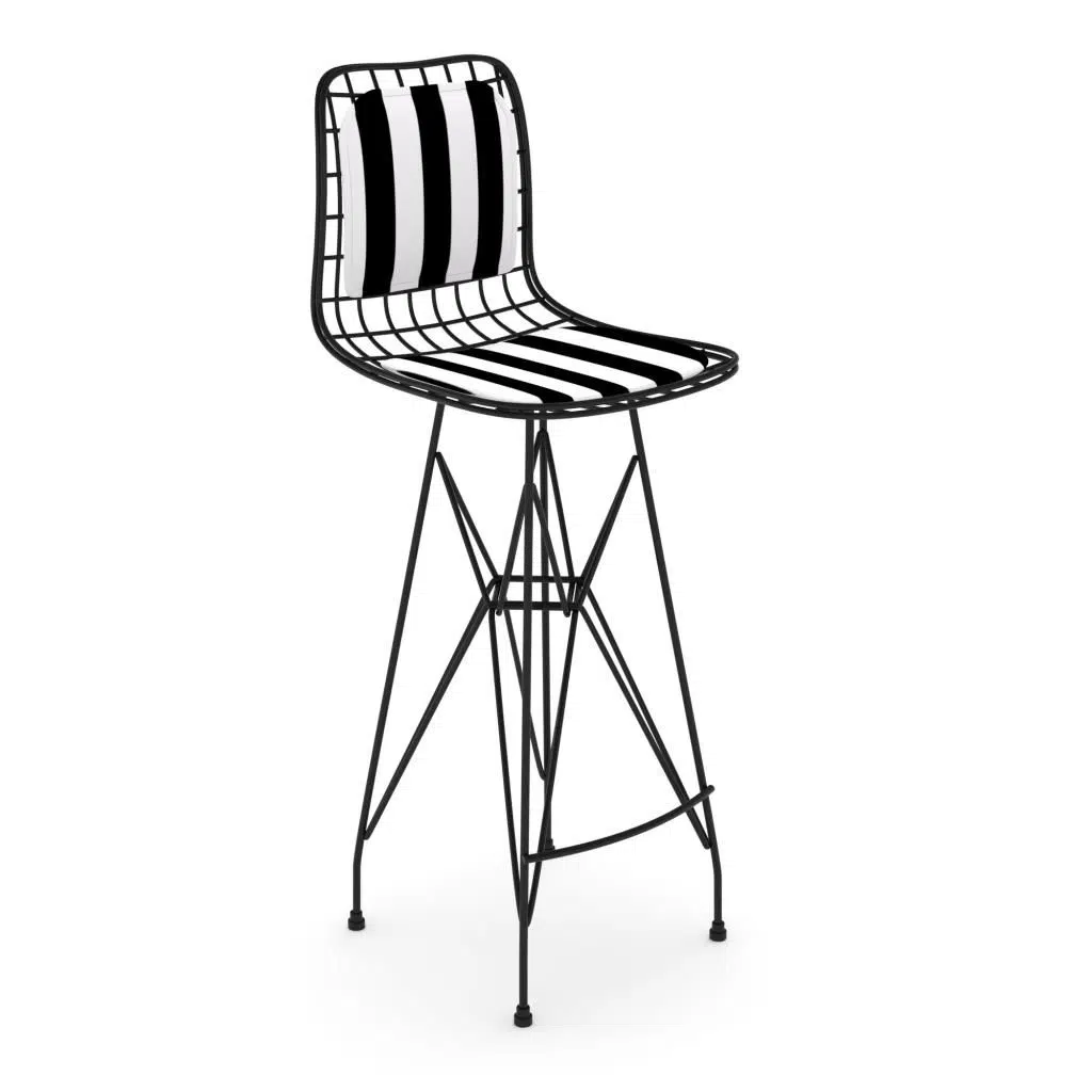 Knsz kafes tel bar sandalyesi 1 li zengin syhtuan sırt minderli 75 cm oturma yüksekliği ofis cafe bahçe mutfak