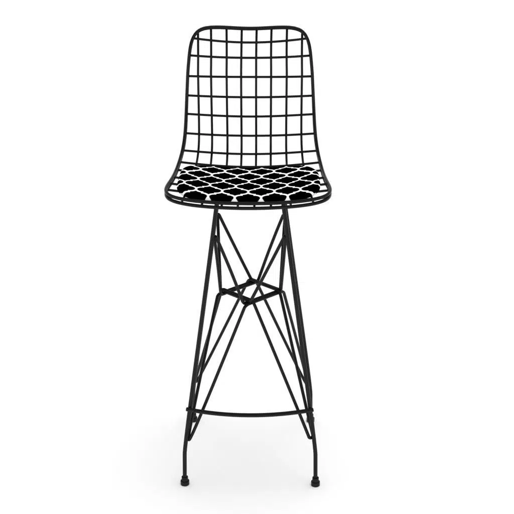 Knsz kafes tel bar sandalyesi 1 li zengin syhviona 75 cm oturma yüksekliği ofis cafe bahçe mutfak