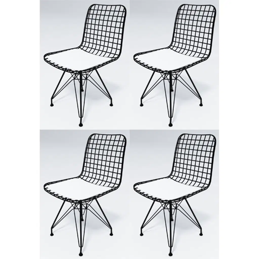Knsz kafes tel sandalyesi 4 lü mazlum syhbyz ofis cafe bahçe mutfak