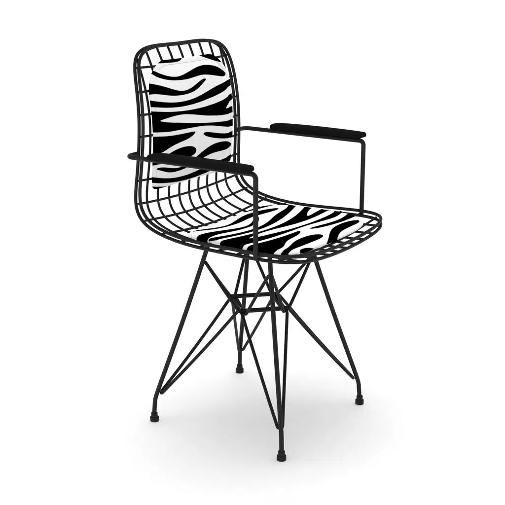 Knsz kafes tel sandalyesi 1 li mazlum syhbonar kolçaklı sırt minderli ofis cafe bahçe mutfak