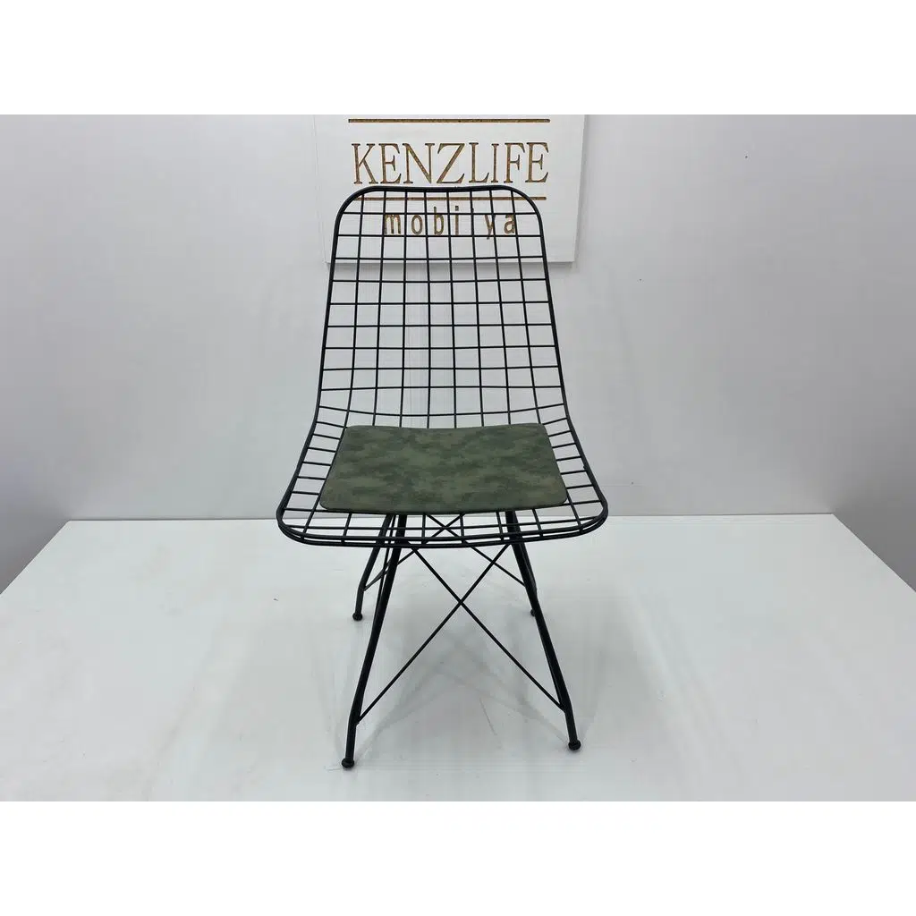 Knsz kafes tel sandalyesi 1 li mazlum syhhaki siyah kumaş ofis cafe bahçe mutfak