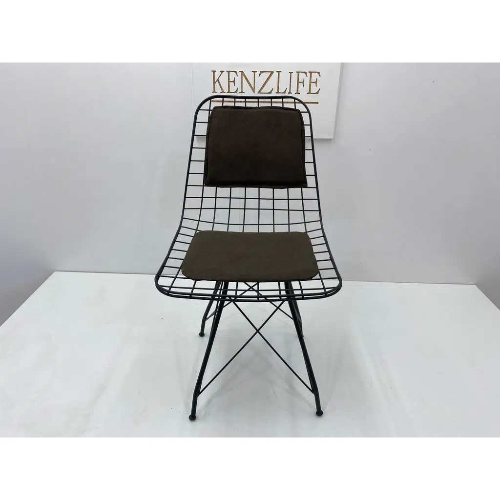 Knsz kafes tel sandalyesi 1 li mazlum syhkahve penye kumaş sırtminderli ofis cafe bahçe mutfak