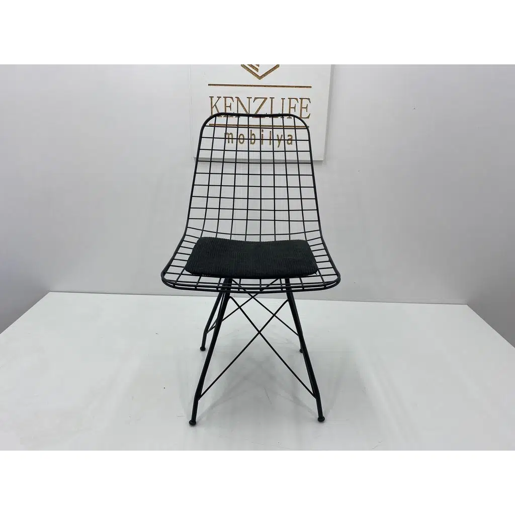 Knsz kafes tel sandalyesi 1 li mazlum syhsiyah çizgili kumaş ofis cafe bahçe mutfak