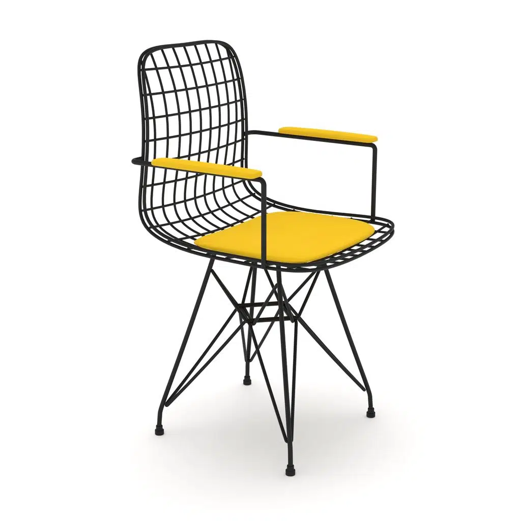 Knsz kafes tel sandalyesi 1 li mazlum syhsrı kolçaklı ofis cafe bahçe mutfak