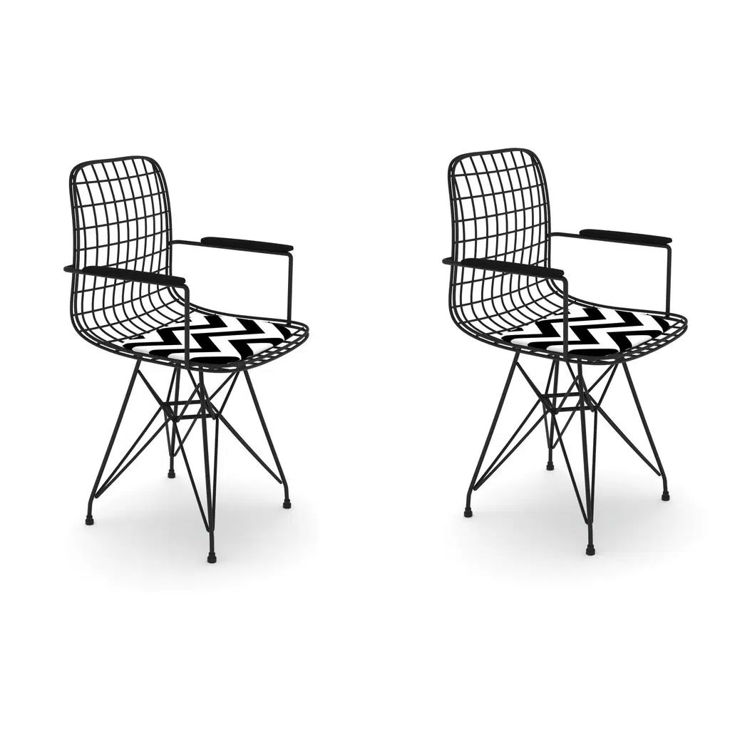 Knsz kafes tel sandalyesi 2 li mazlum syhaldo kolçaklı ofis cafe bahçe mutfak