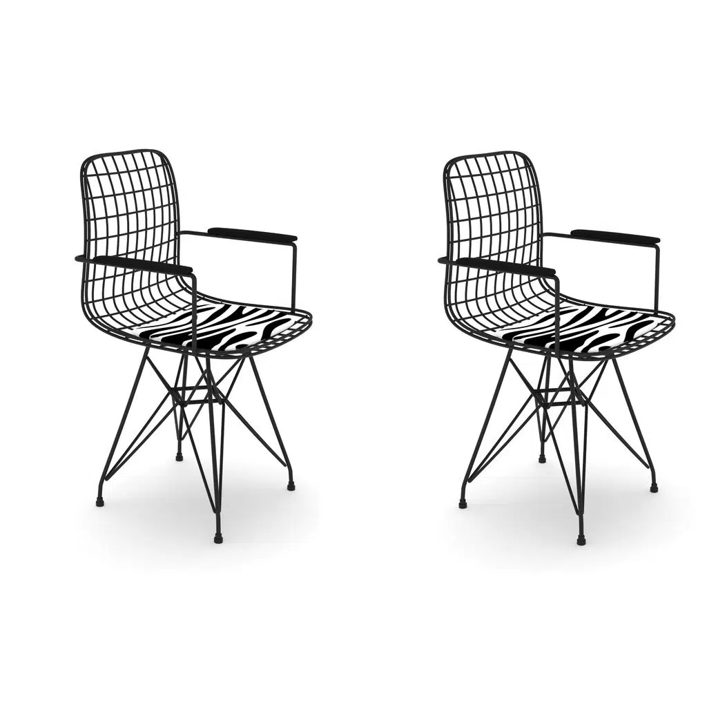 Knsz kafes tel sandalyesi 2 li mazlum syhbonar kolçaklı ofis cafe bahçe mutfak