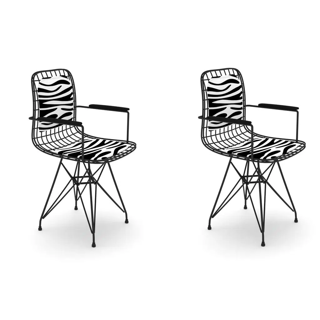 Knsz kafes tel sandalyesi 2 li mazlum syhbonar kolçaklı sırt minderli ofis cafe bahçe mutfak