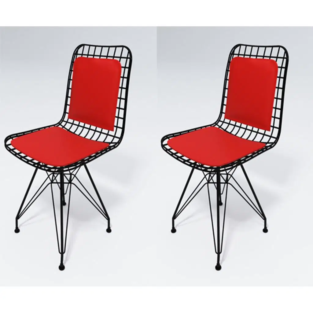 Knsz kafes tel sandalyesi 2 li mazlum syhkrm sırt minderli ofis cafe bahçe mutfak