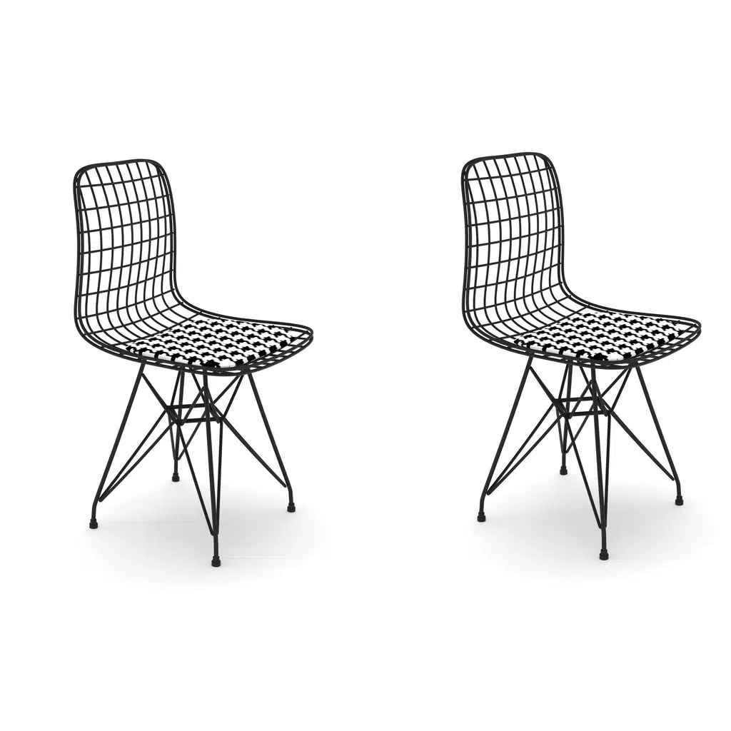 Knsz kafes tel sandalyesi 2 li mazlum syhkono ofis cafe bahçe mutfak