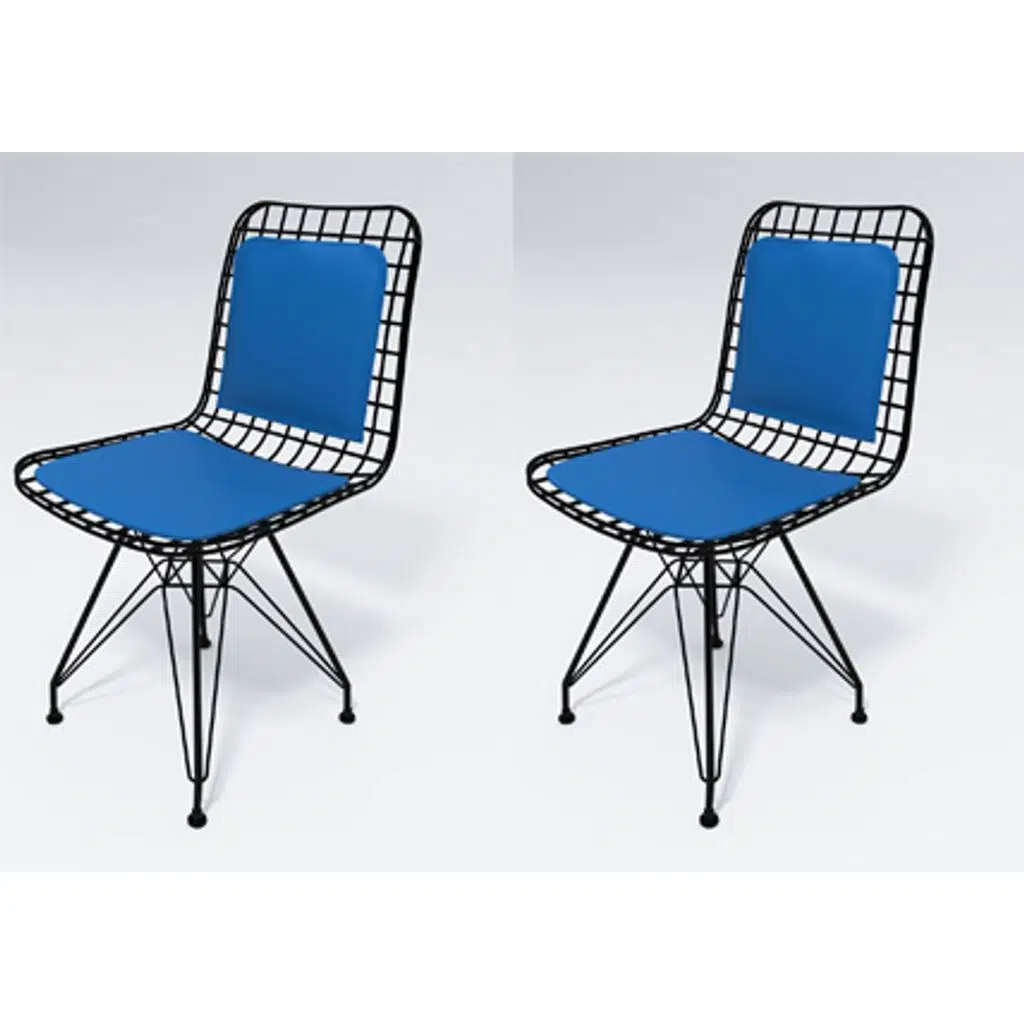Knsz kafes tel sandalyesi 2 li mazlum syhmvi sırt minderli ofis cafe bahçe mutfak