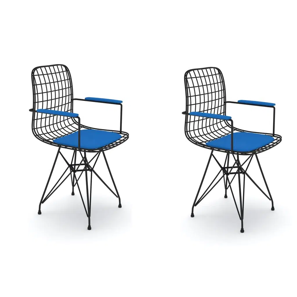 Knsz kafes tel sandalyesi 2 li mazlum syhmvi kolçaklı ofis cafe bahçe mutfak