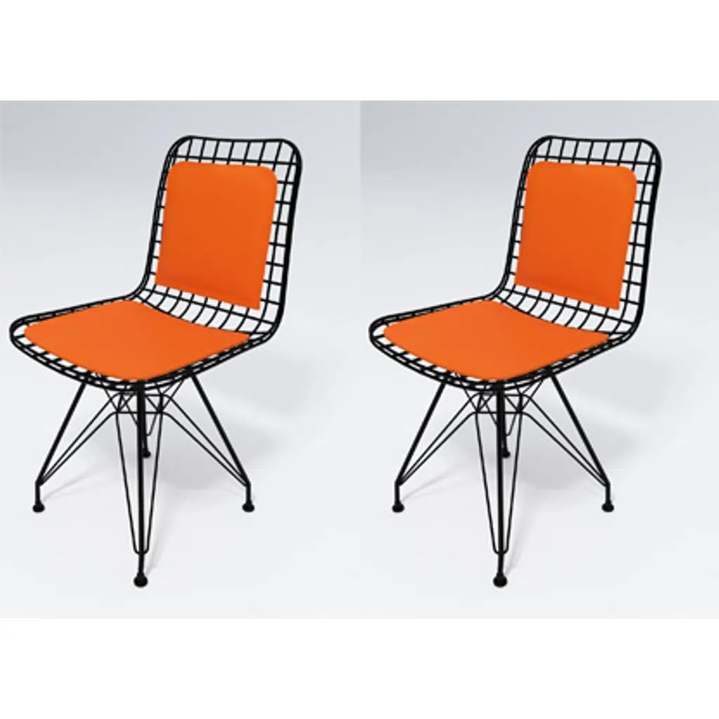 Knsz kafes tel sandalyesi 2 li mazlum syhtrn sırt minderli ofis cafe bahçe mutfak
