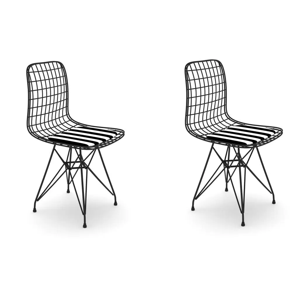 Knsz kafes tel sandalyesi 2 li mazlum syhtuan ofis cafe bahçe mutfak