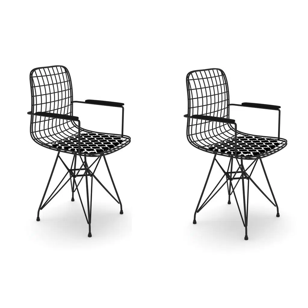 Knsz kafes tel sandalyesi 2 li mazlum syhviona kolçaklı ofis cafe bahçe mutfak