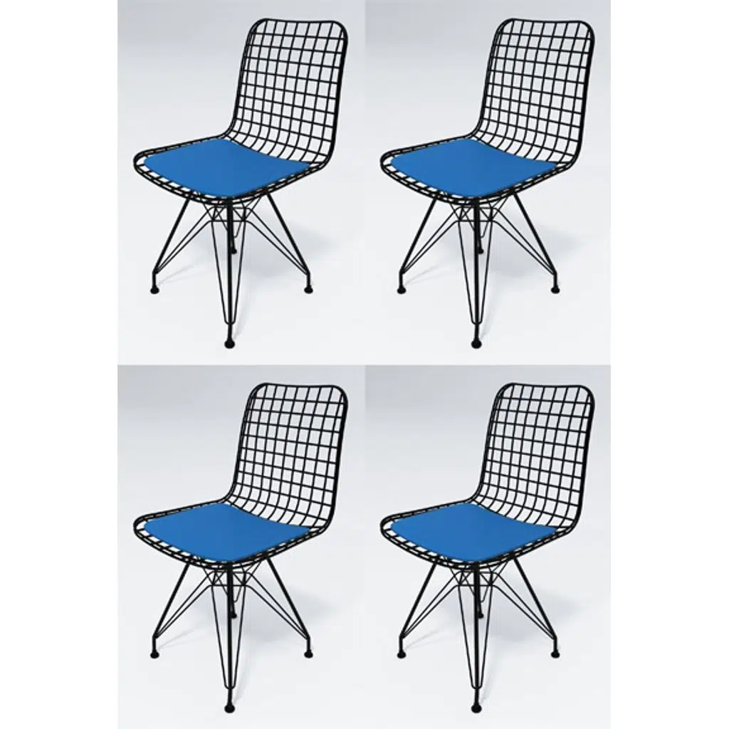 Knsz kafes tel sandalyesi 4 lü mazlum syhmvi ofis cafe bahçe mutfak