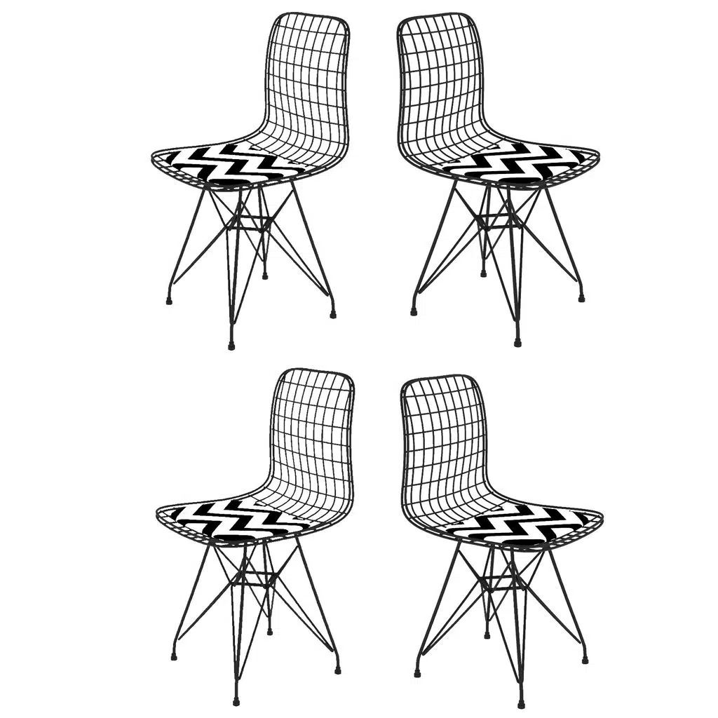 Knsz kafes tel sandalyesi 4 lü mazlum syhaldo ofis cafe bahçe mutfak