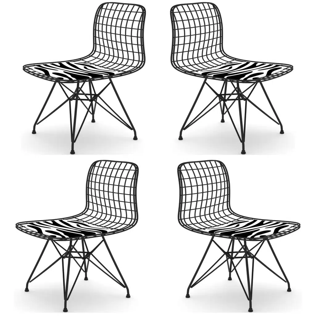 Knsz kafes tel sandalyesi 4 lü mazlum syhbonar ofis cafe bahçe mutfak