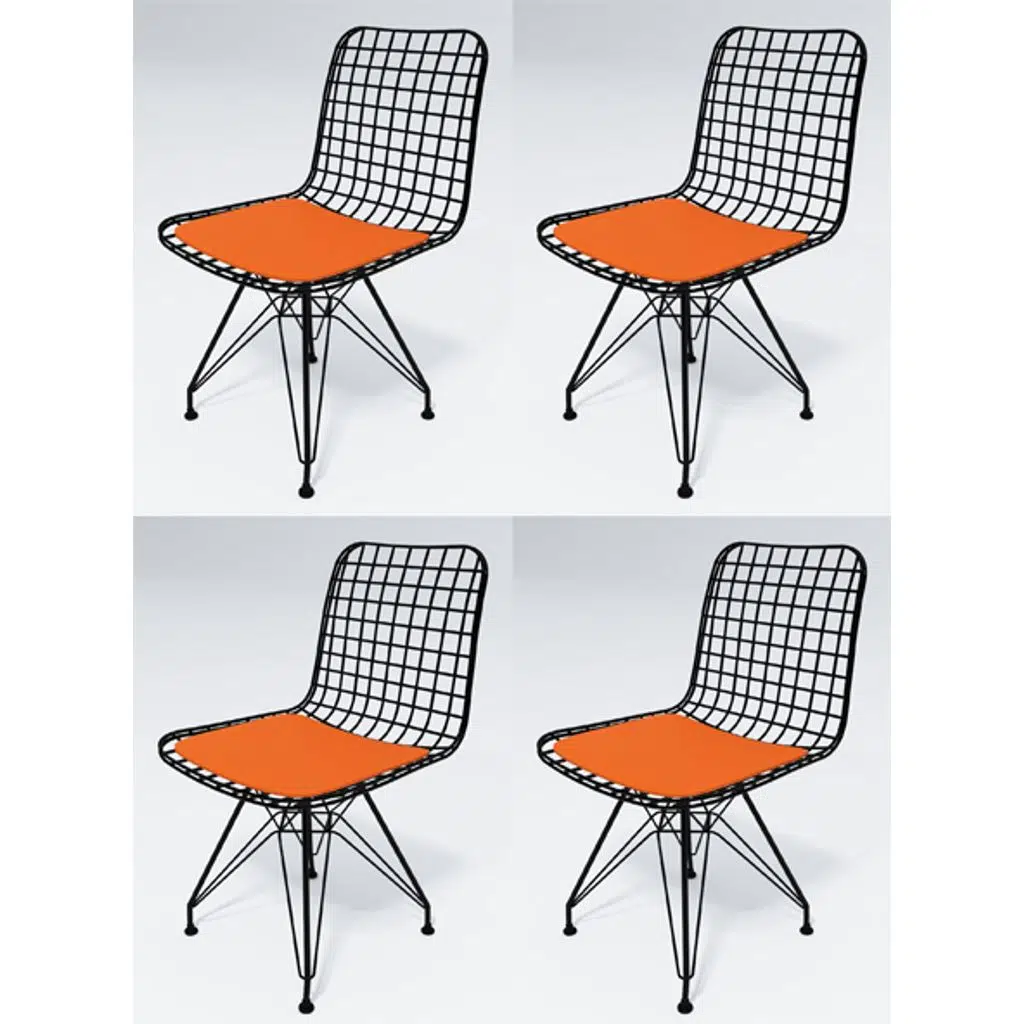 Knsz kafes tel sandalyesi 4 lü mazlum syhtrn ofis cafe bahçe mutfak